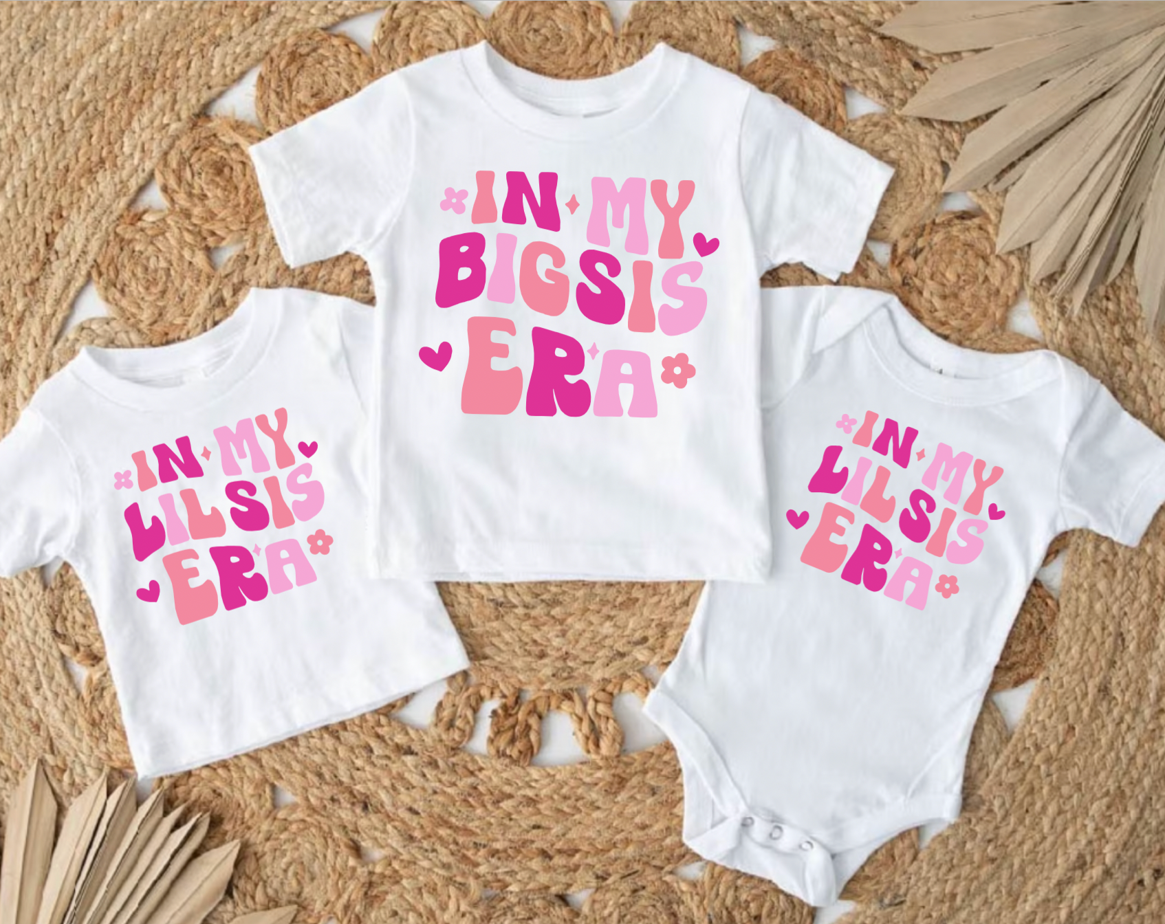 In My Big Sis Lil Sis Era Pink Matching Shirts for Sisters