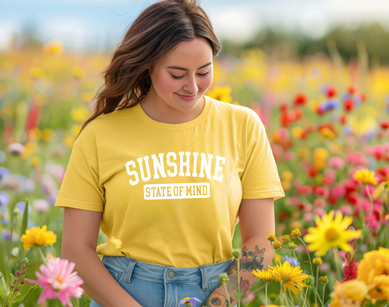 Sunshine State of Mine Oversized Yellow Summer T-Shirt