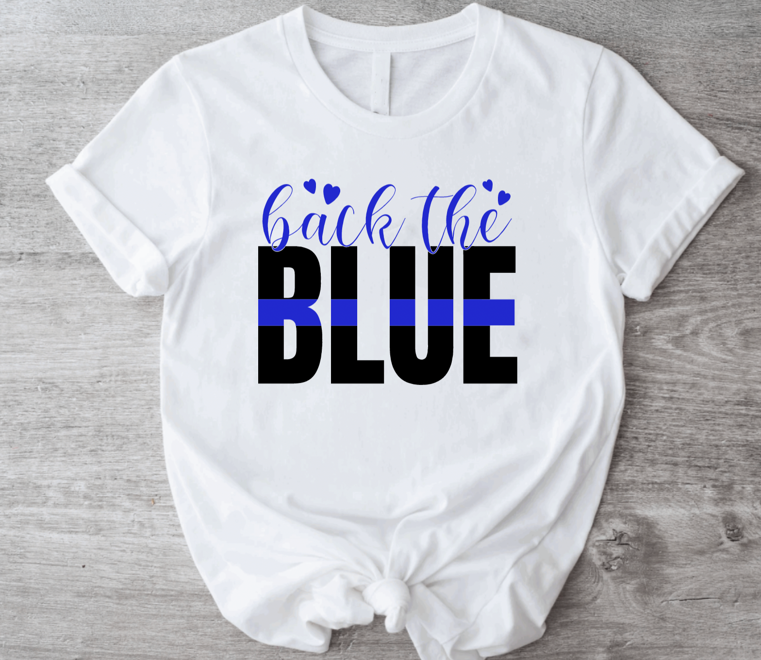 Back the Blue Police White T-Shirt