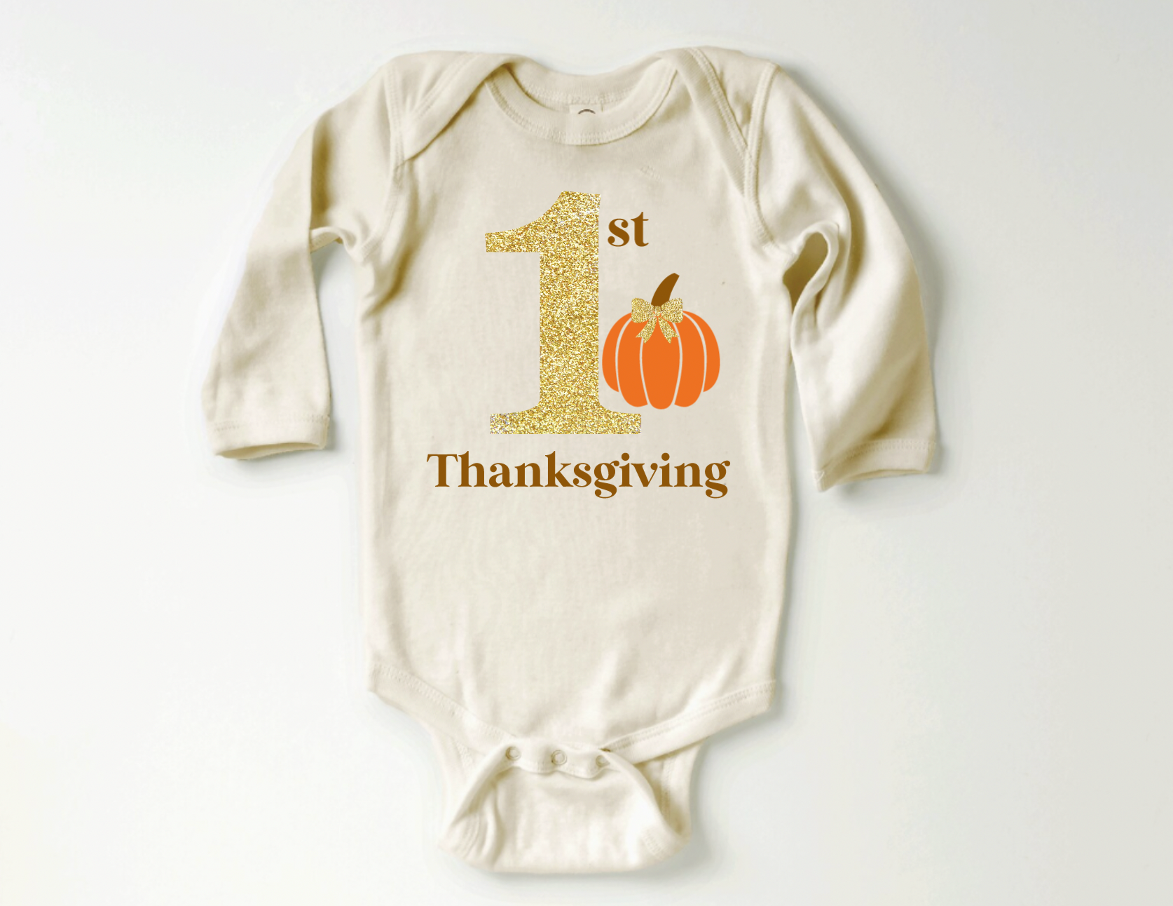My 1st Thanksgiving Fall Natural Bodysuit for Babies