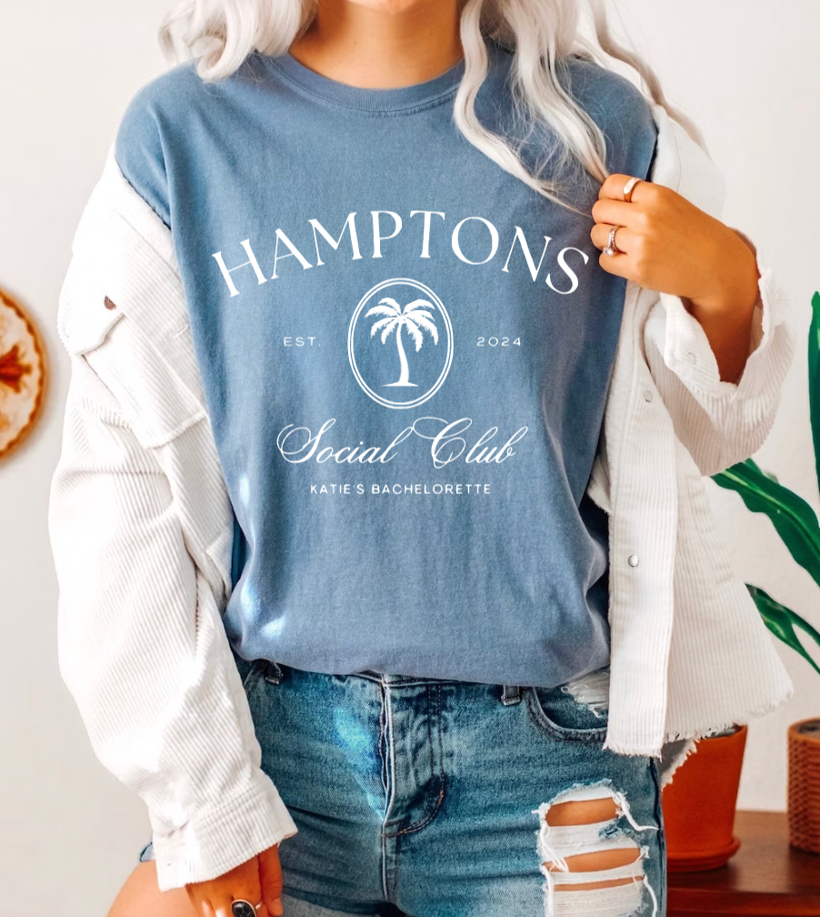 Hampton's Social Club Personalized Matching Bachelorette Shirts
