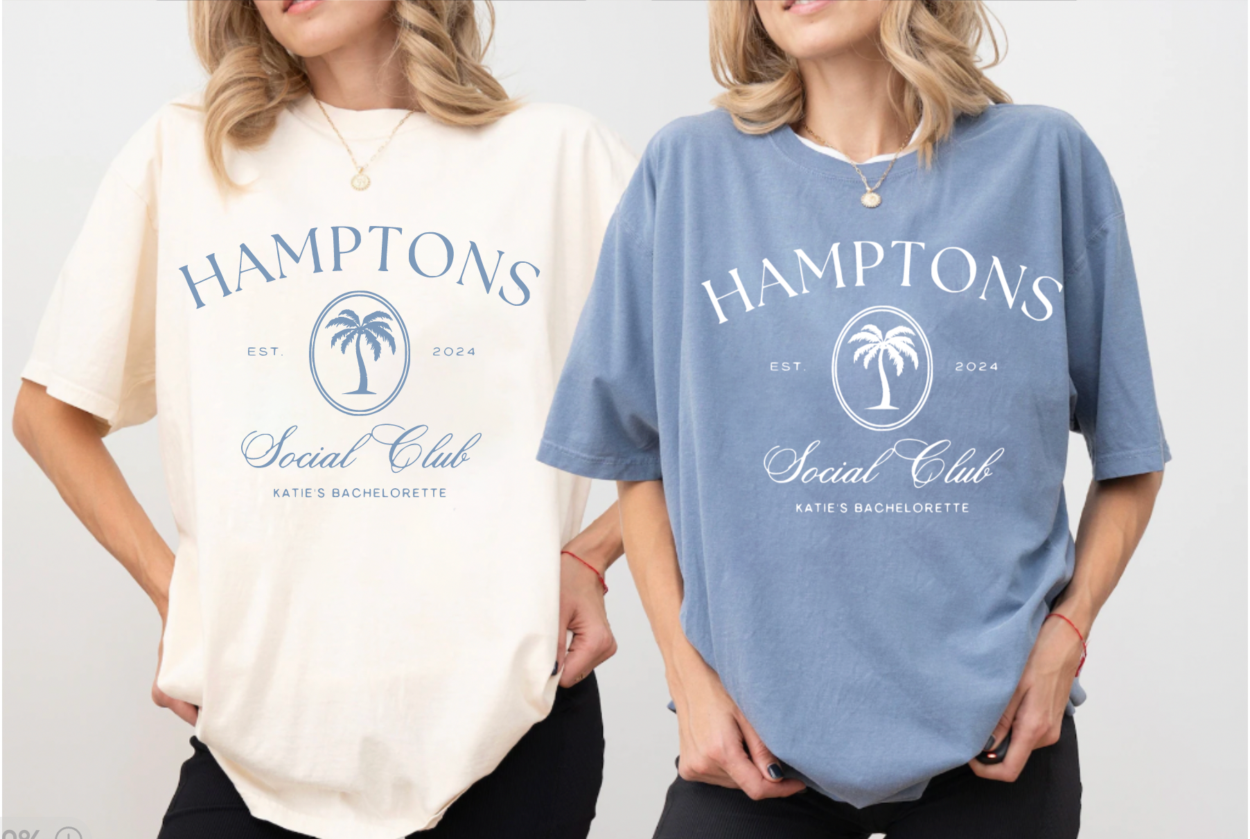 Hampton's Social Club Personalized Matching Bachelorette Shirts