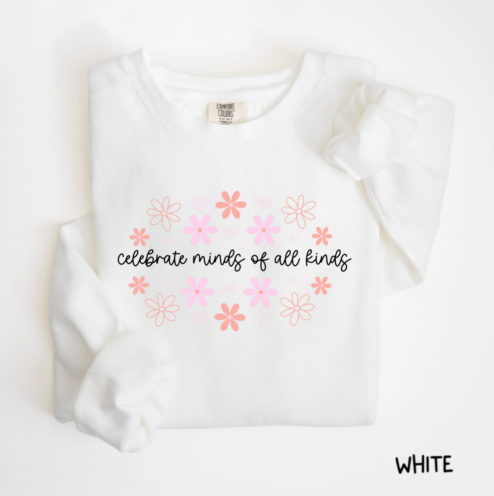 Celebrate Minds of All Kinds Comfort Colors Crewneck Sweatshirt