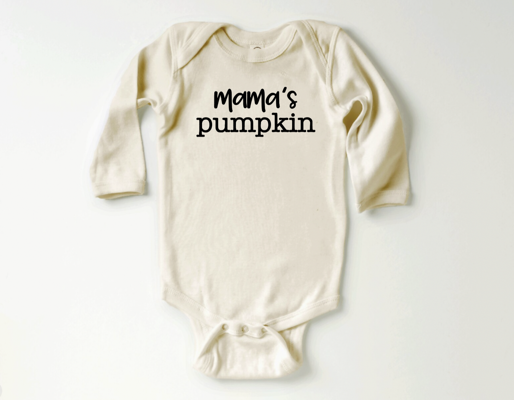 Mama's Pumpkin Natural Long Sleeve Bodysuit for Babies