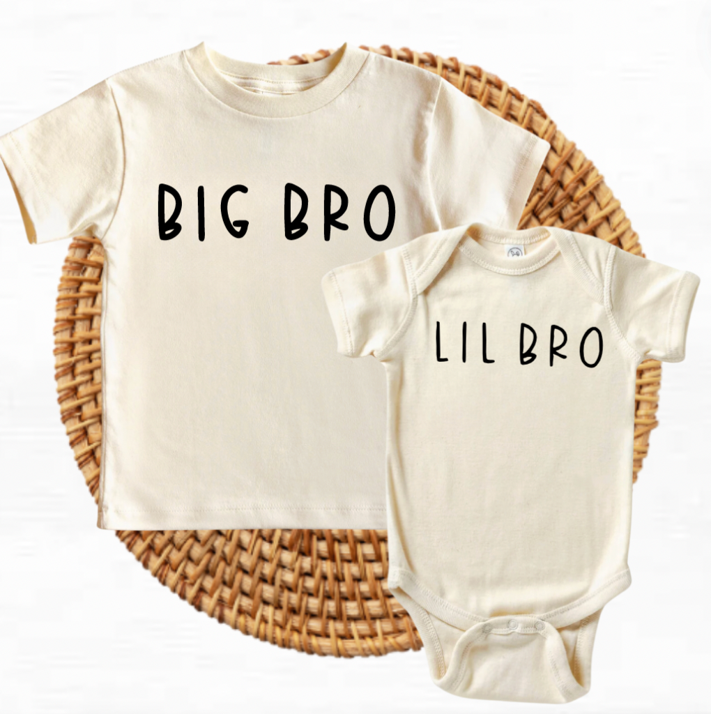 Big Bro Lil Bro Natural Matching Shirts for Brothers