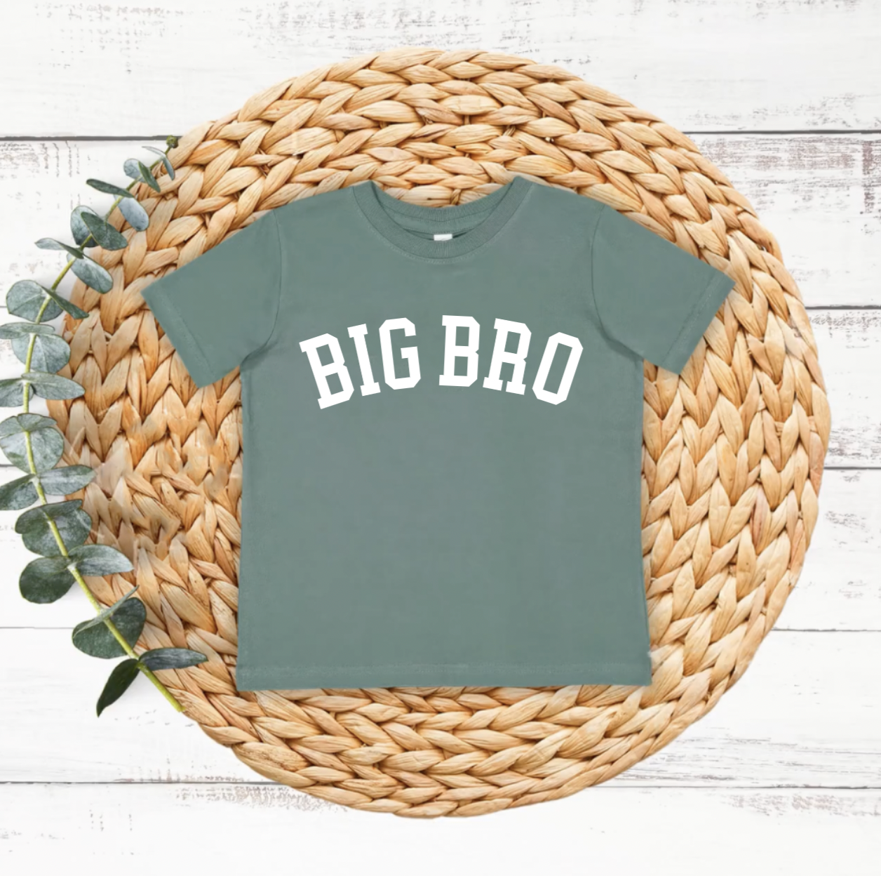 Big Bro Basil Sage Green Shirt for Kids