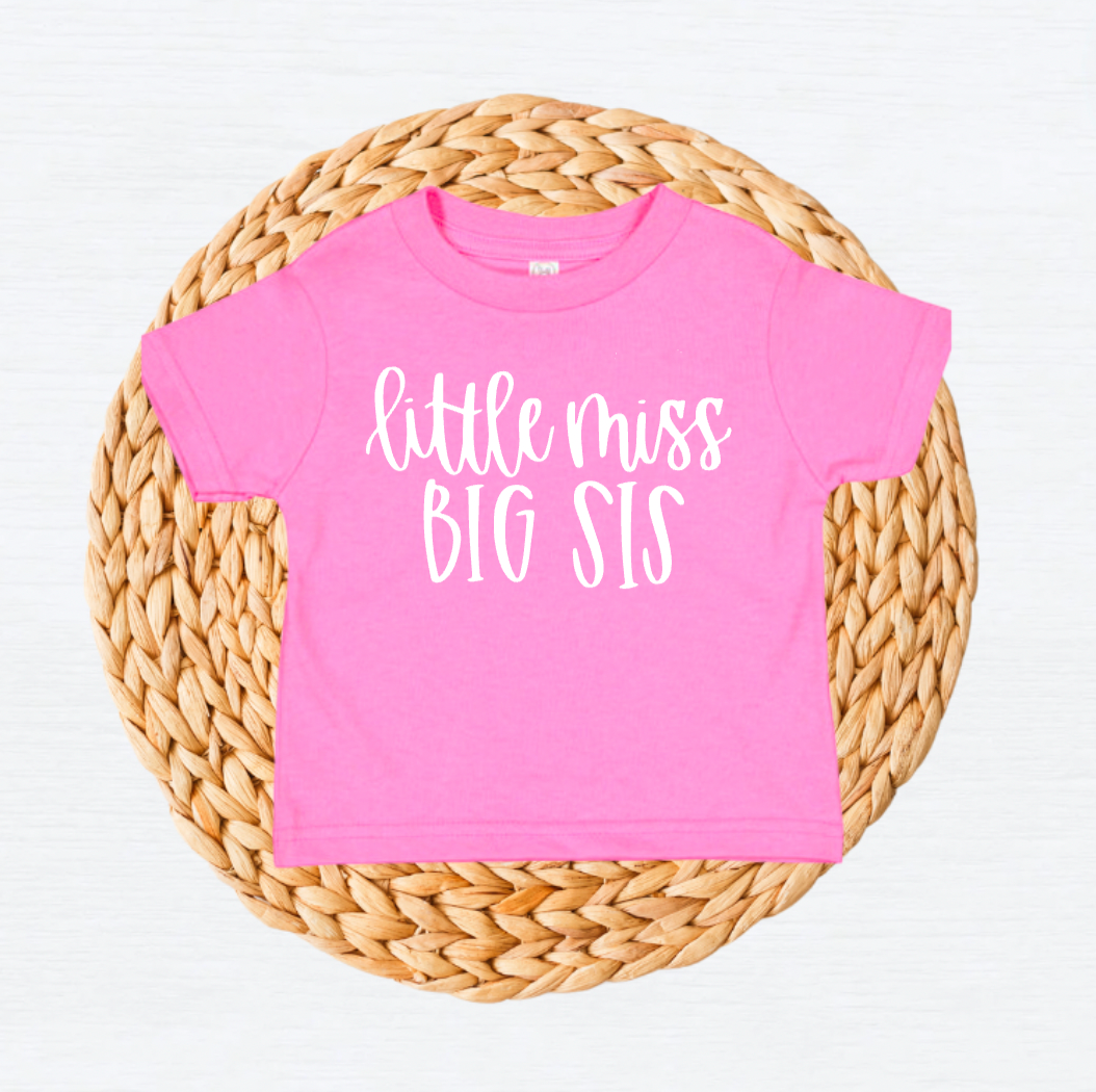 Little Miss Big Sis Pink Shirt for Big Sisters