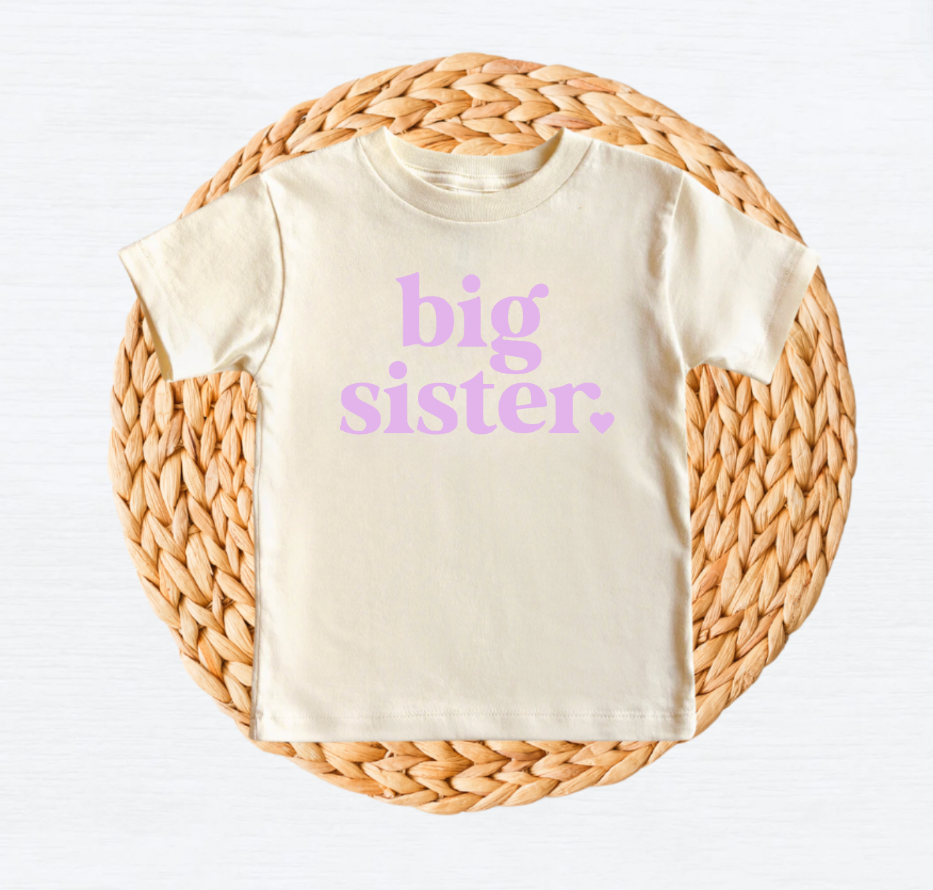 Big Sister Natural and Lavender Shirt for Big Sisters