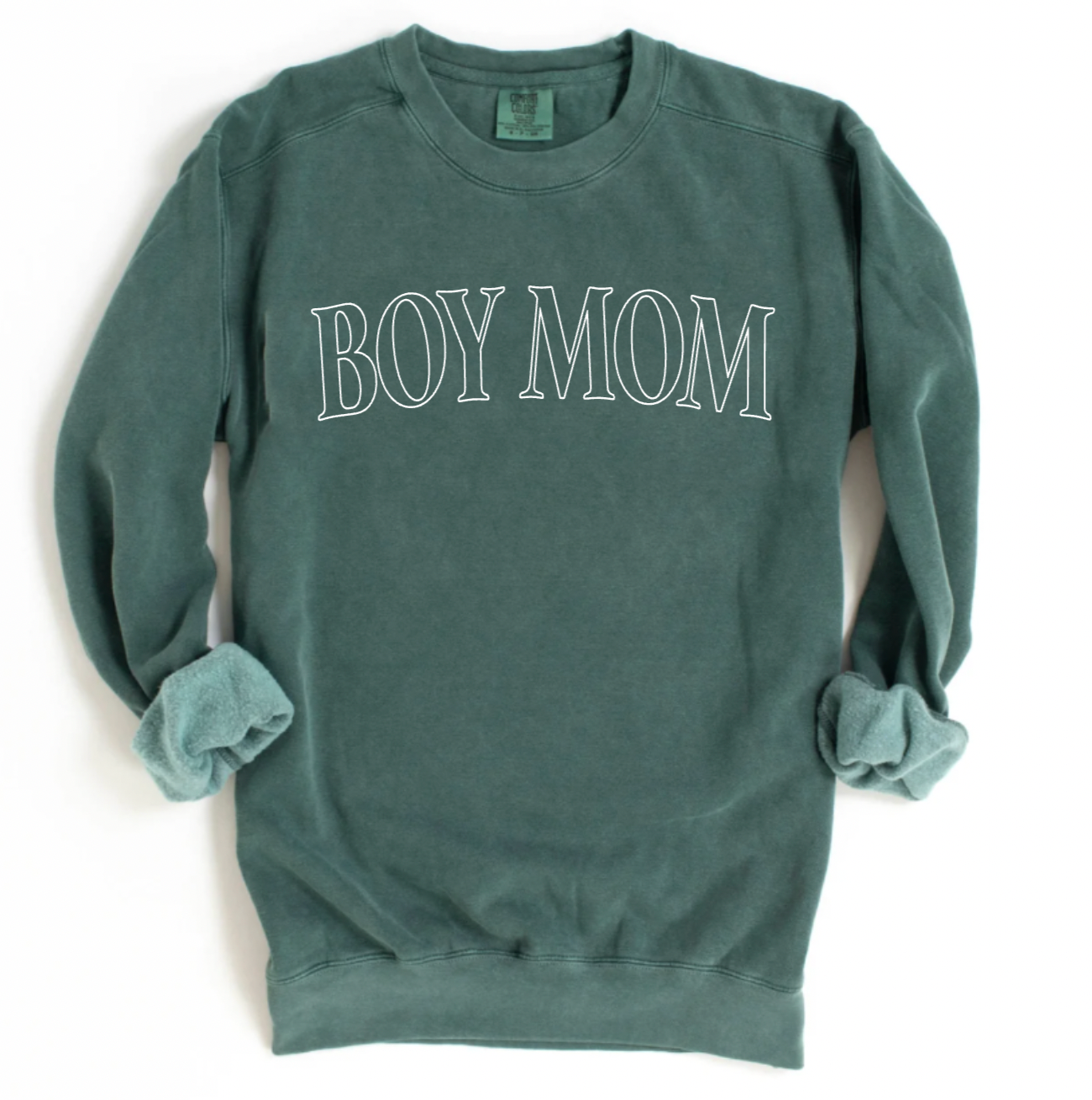 Boy Mom Spruce Green Crewneck for Moms