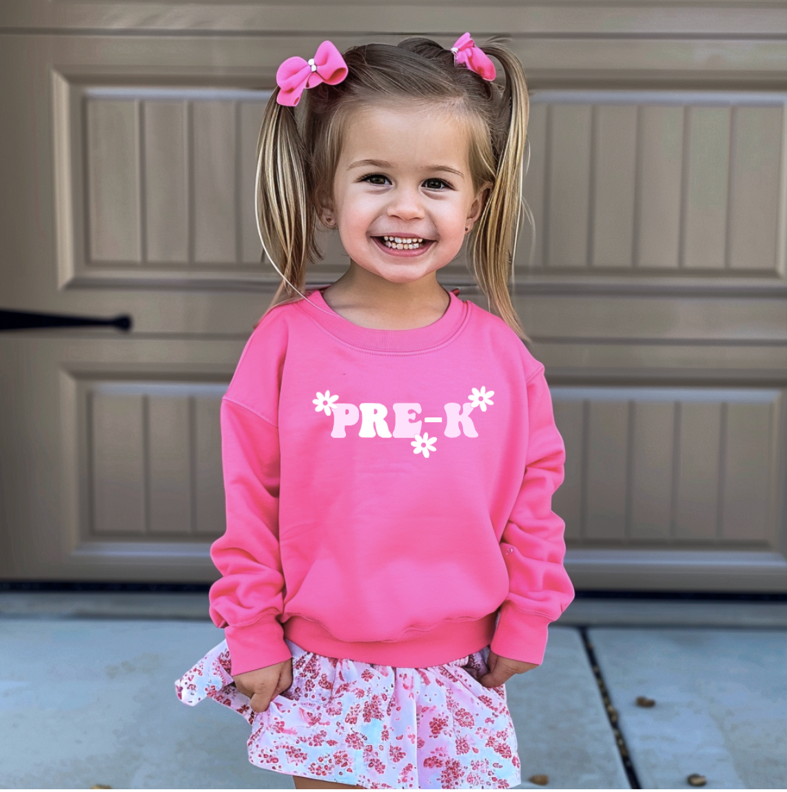 Personalized Back To School Pink Crewneck For Girls