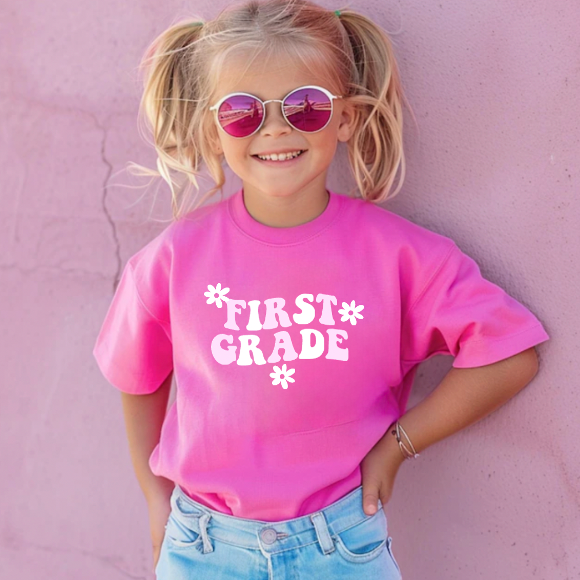 Personalized Back To School Pink T-Shirt For Girls