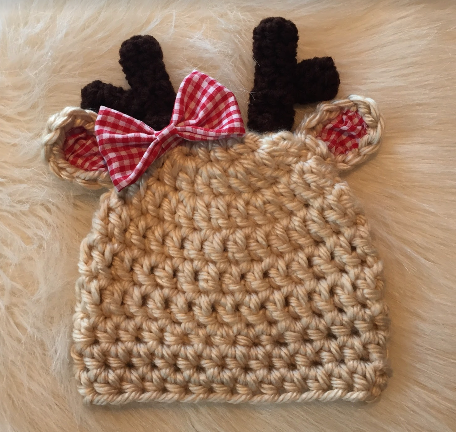 Handmade Reindeer Christmas Beanie