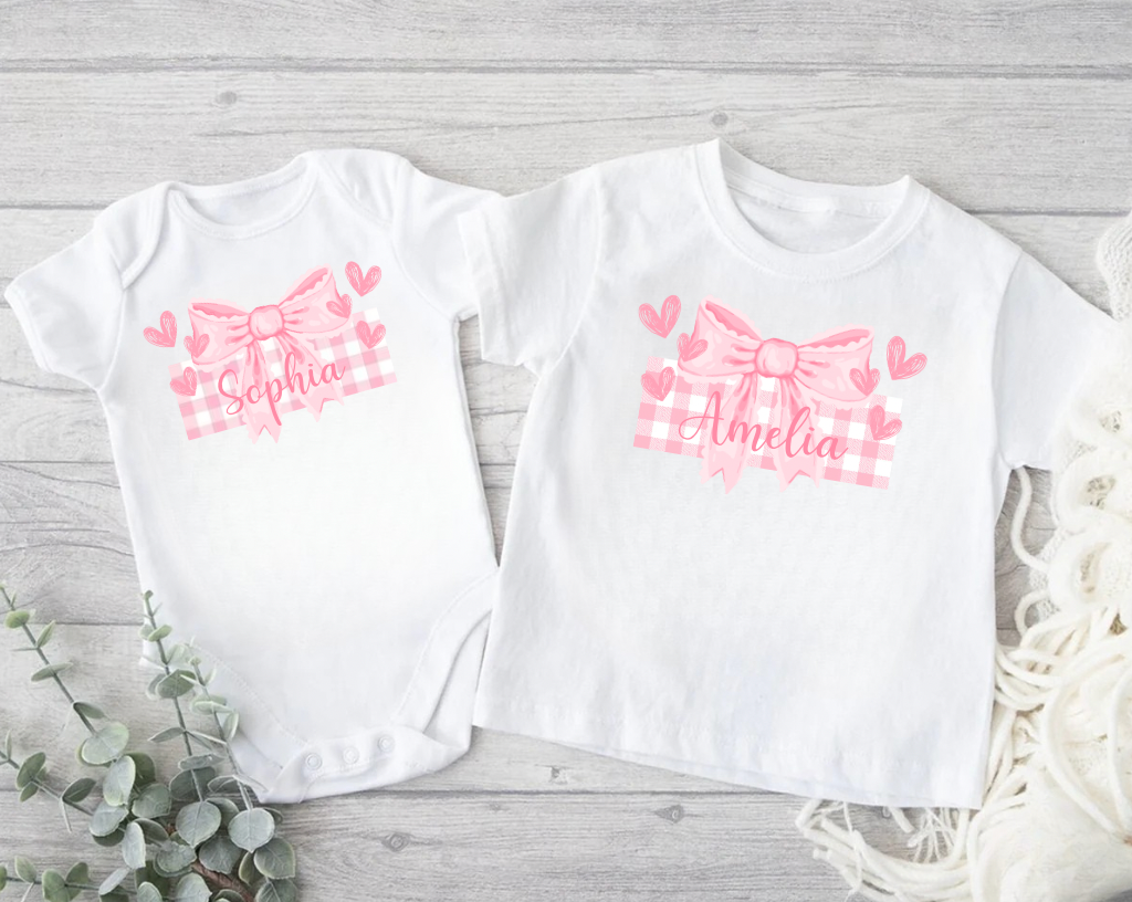 Personalized Girls Bow Valentines Day Shirt
