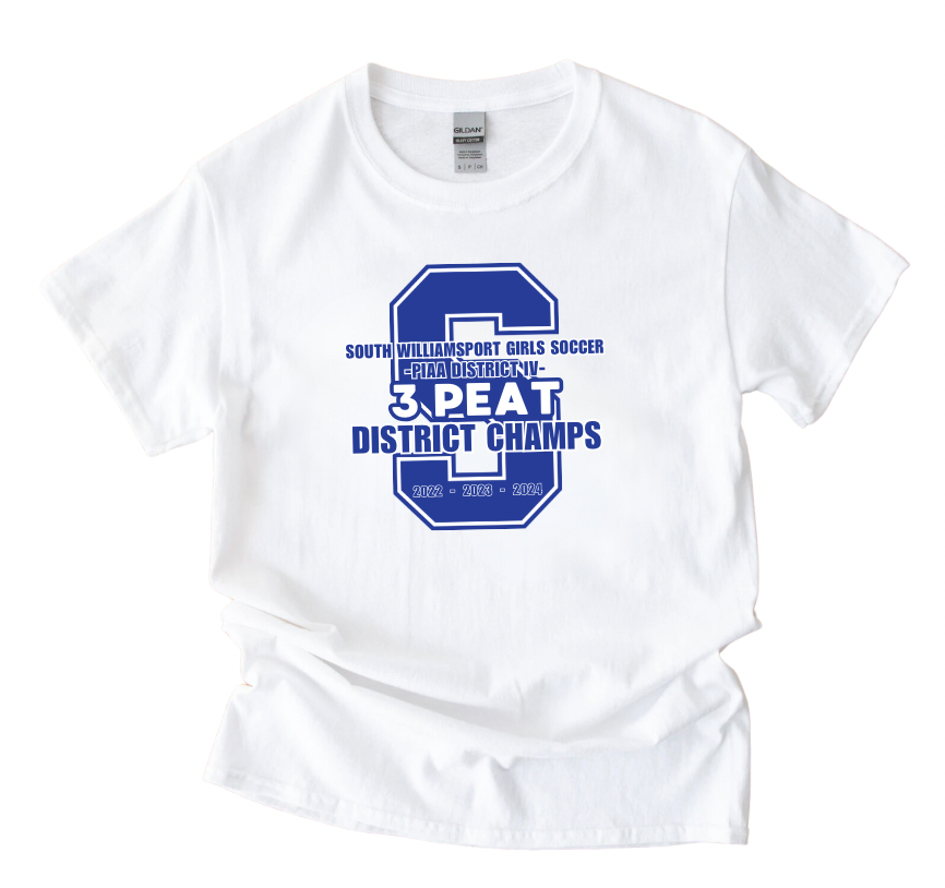 South Williamsport Girls Soccer District Champs White T-Shirt