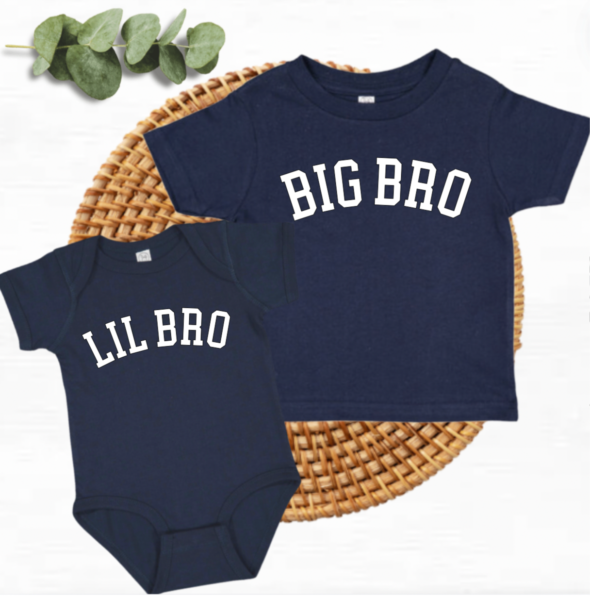 Big Brother Little Brother Navy Matching Shirts for Brothers