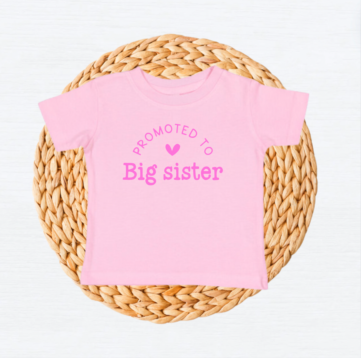 Promoted to Big Sister Light Pink Shirt for Big Sister