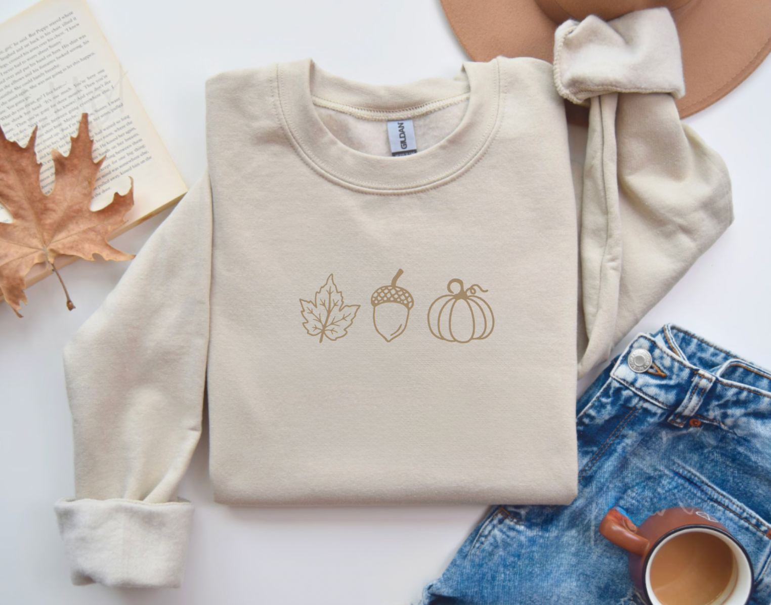 Fall Vibes Tan Crewneck
