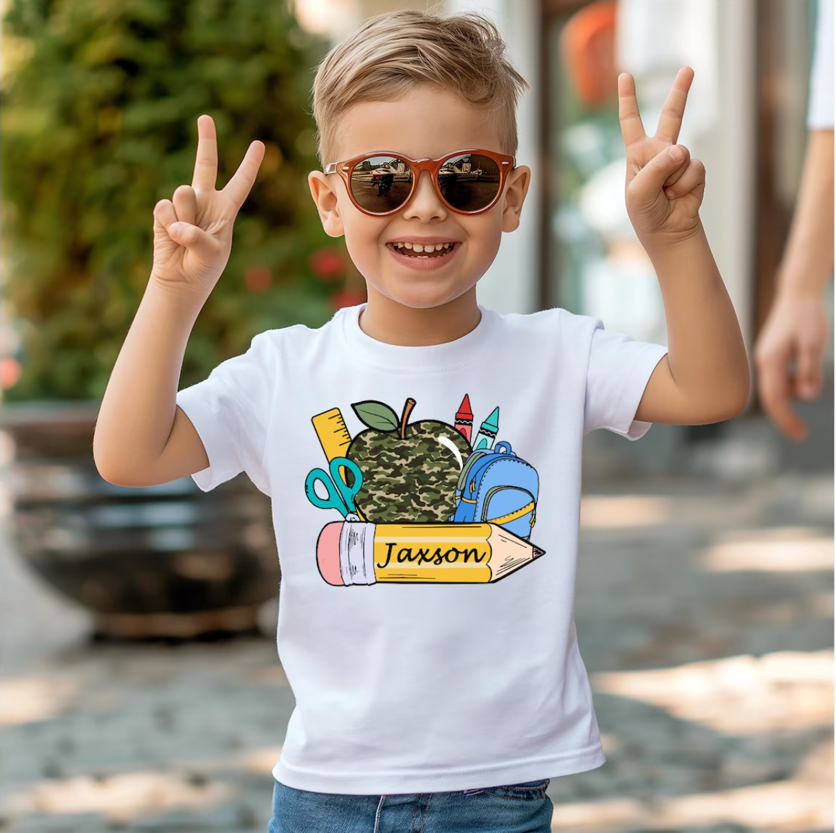 Personalized Back to School White Shirt for Boys