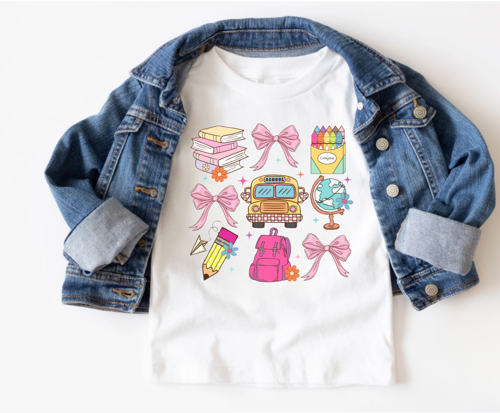 Back To School White Shirt for Girls