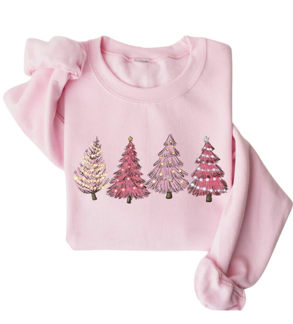 Christmas Tree Pink Christmas Crewneck