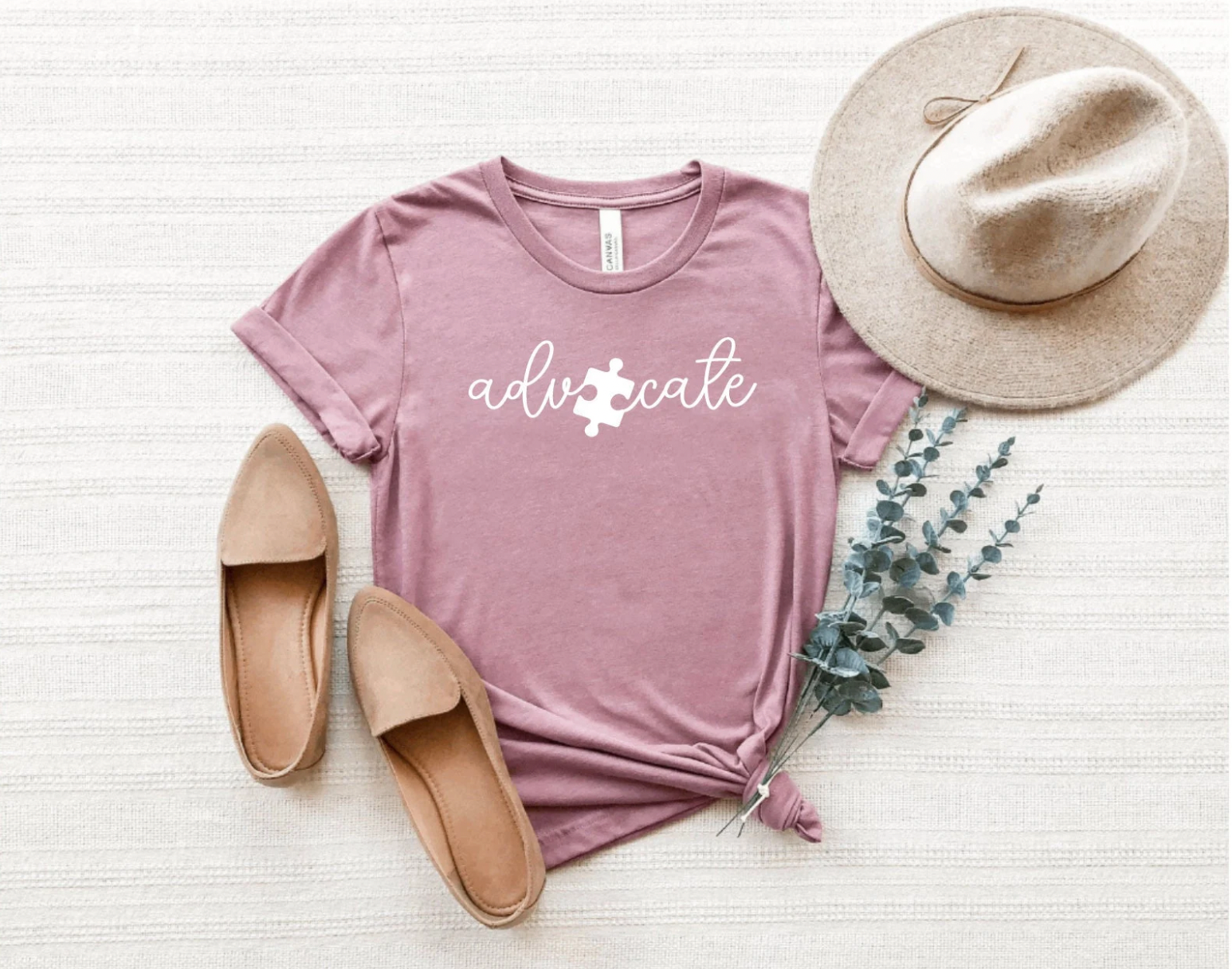 Advocate Accept Adapt Autism Awareness Mauve T-Shirt