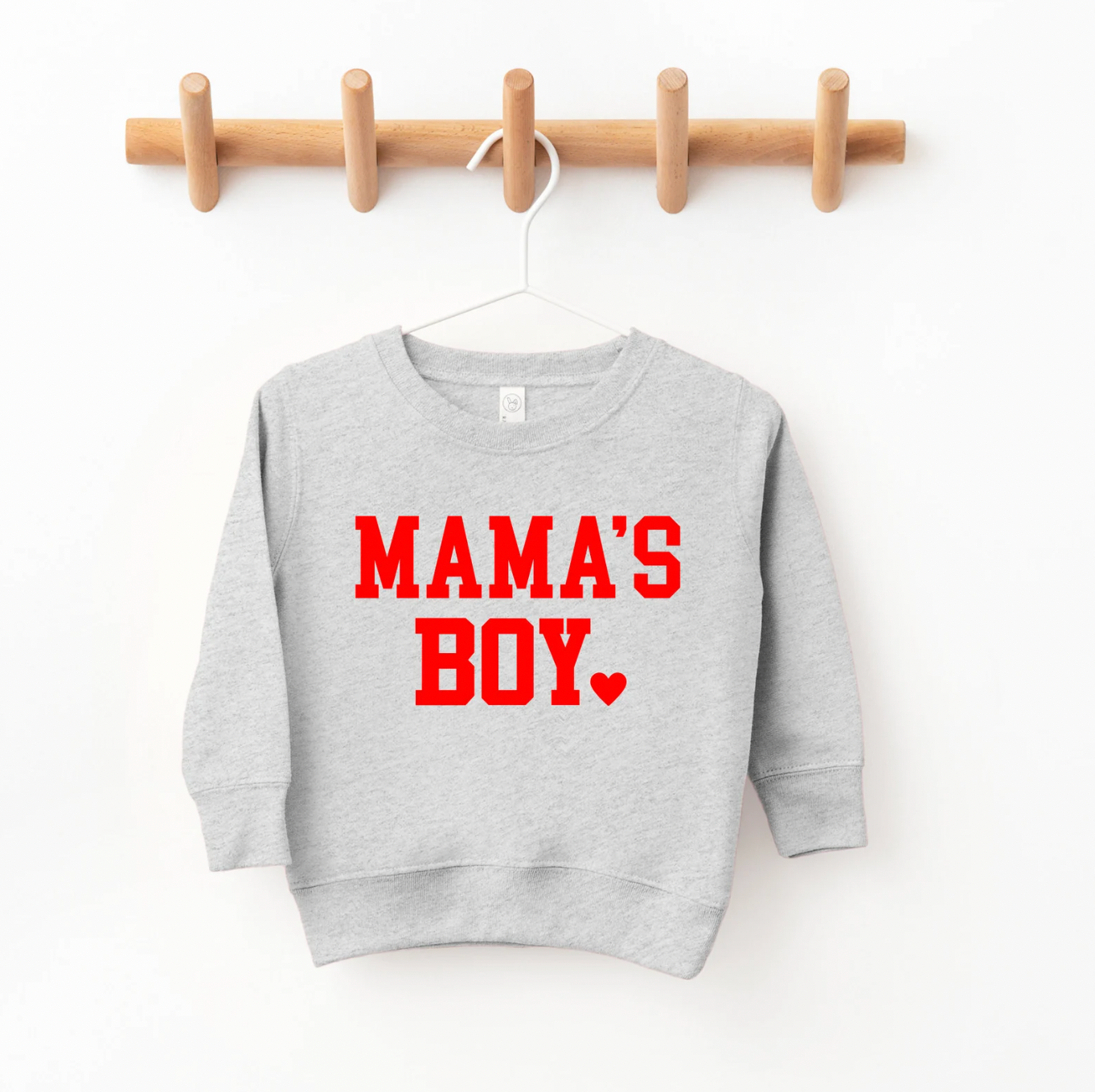 Mama's Boy Grey Valentines Day Crewneck Sweatshirt