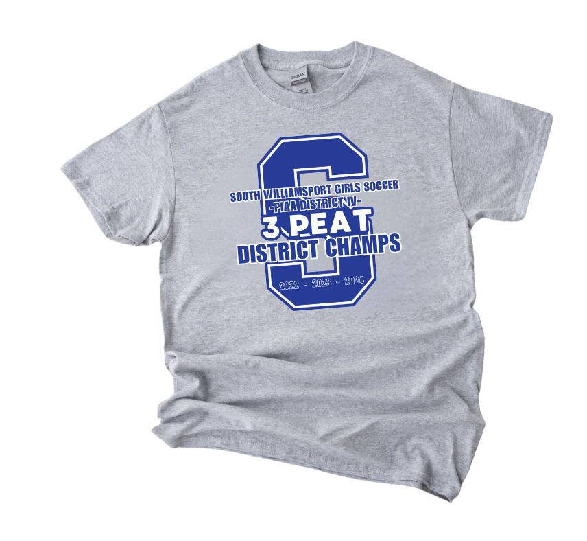 South Williamsport Girls Soccer District Champs Grey T-Shirt