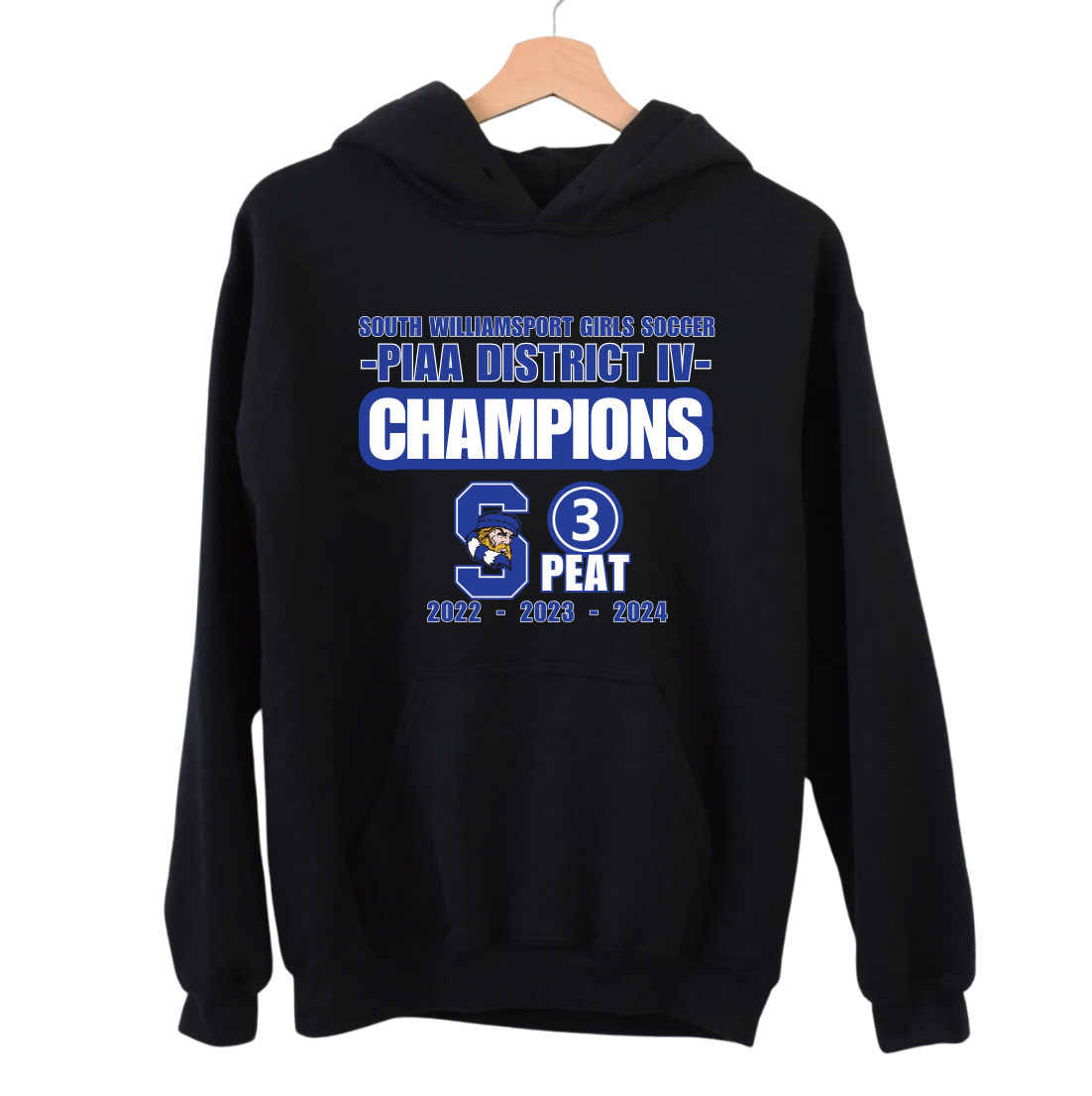 South Williamsport Girls Soccer District Champs Black Hooded Sweatshirt