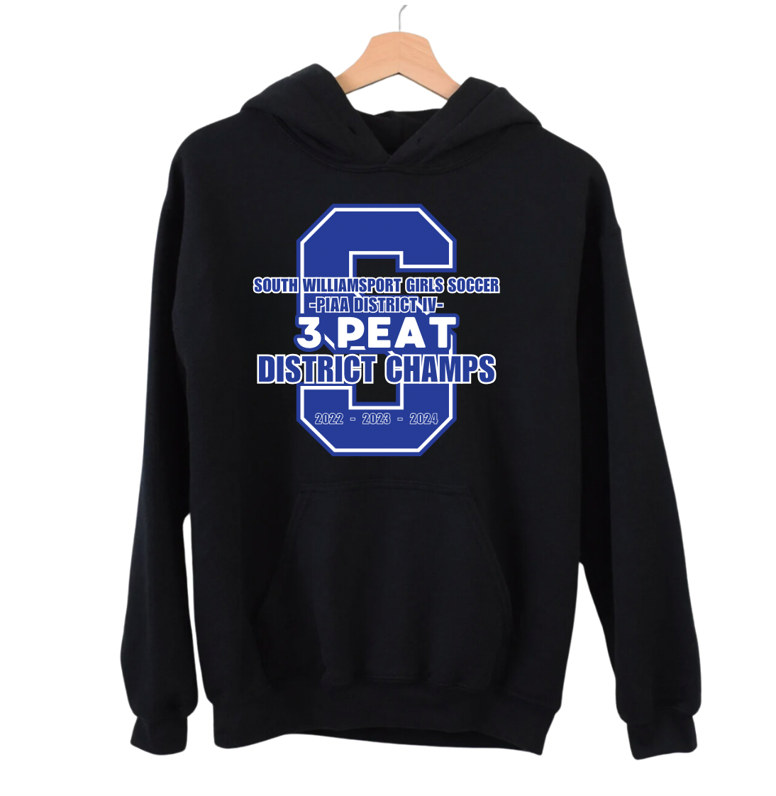 South Williamsport Girls Soccer District Champs Black Hooded Sweatshirt