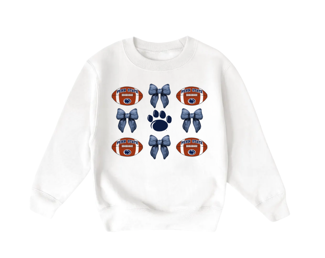 White Football Crewneck for Toddlers