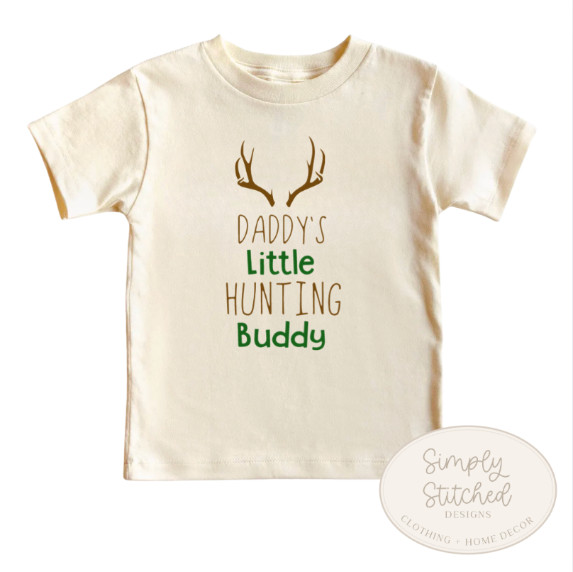 Dad’s Little Hunting Buddy Natural Long Sleeve Outfit for Kids