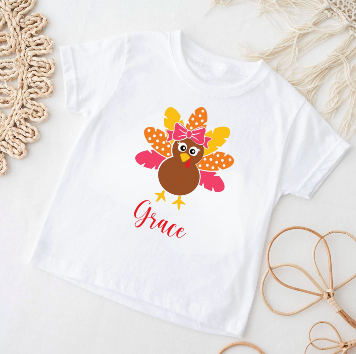 Personalized Turkey Thanksgiving Outfit for Girls