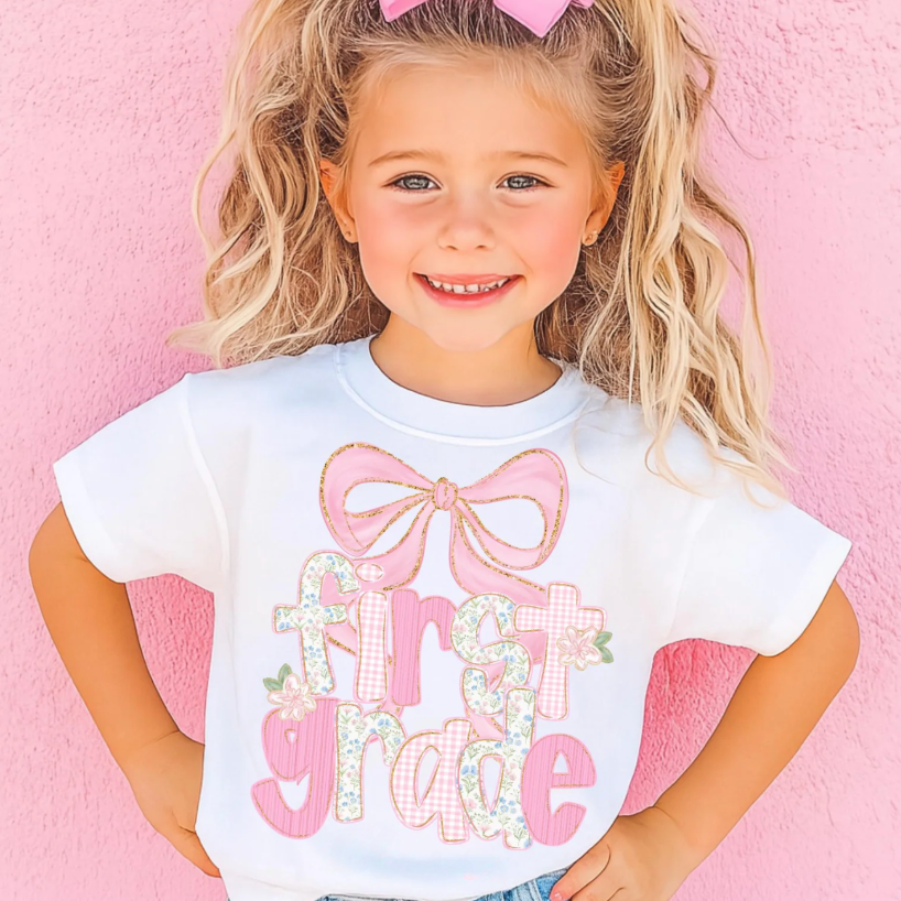 First Grade Bow Shirt for Girls / Back To School Shirt for Girls / Back to School Outfits