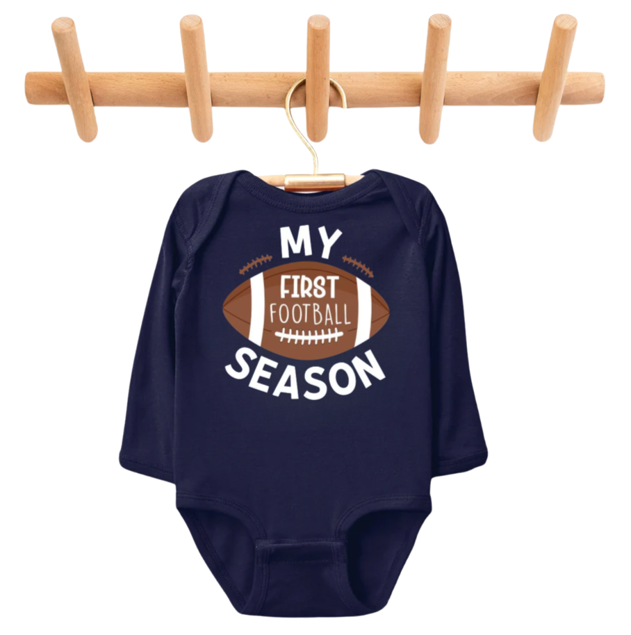 My First Football Season Navy Blue Bodysuit for Babies