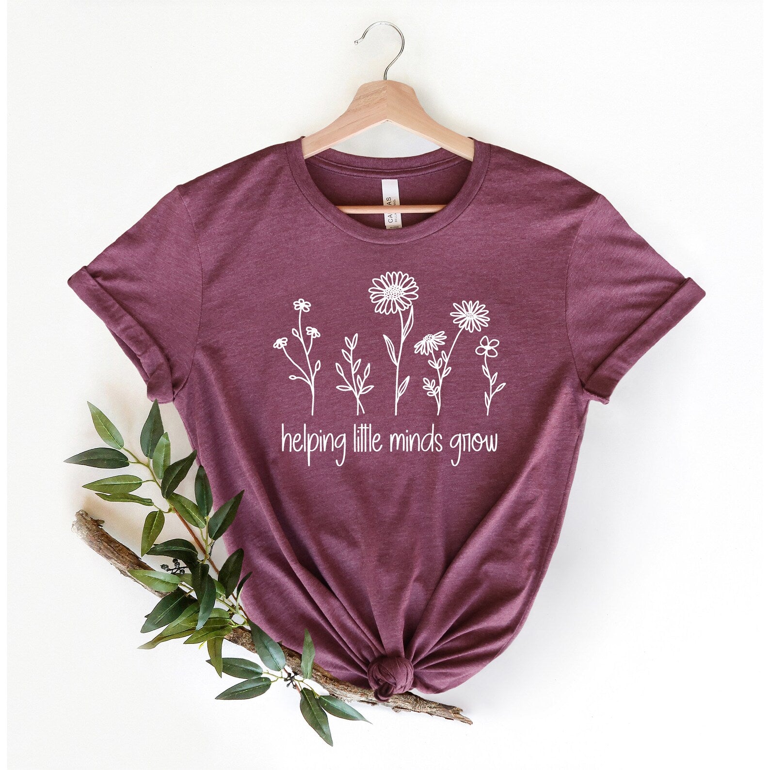 Helping Little Minds Grow Maroon Tee