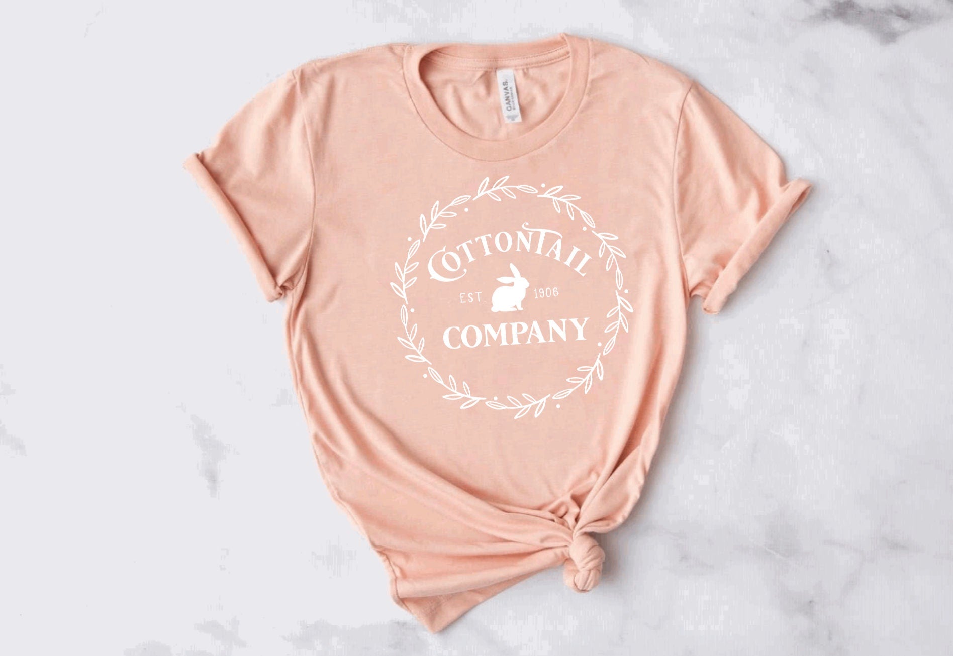 Cotton Tail Easter Bunny Light Peach Tee