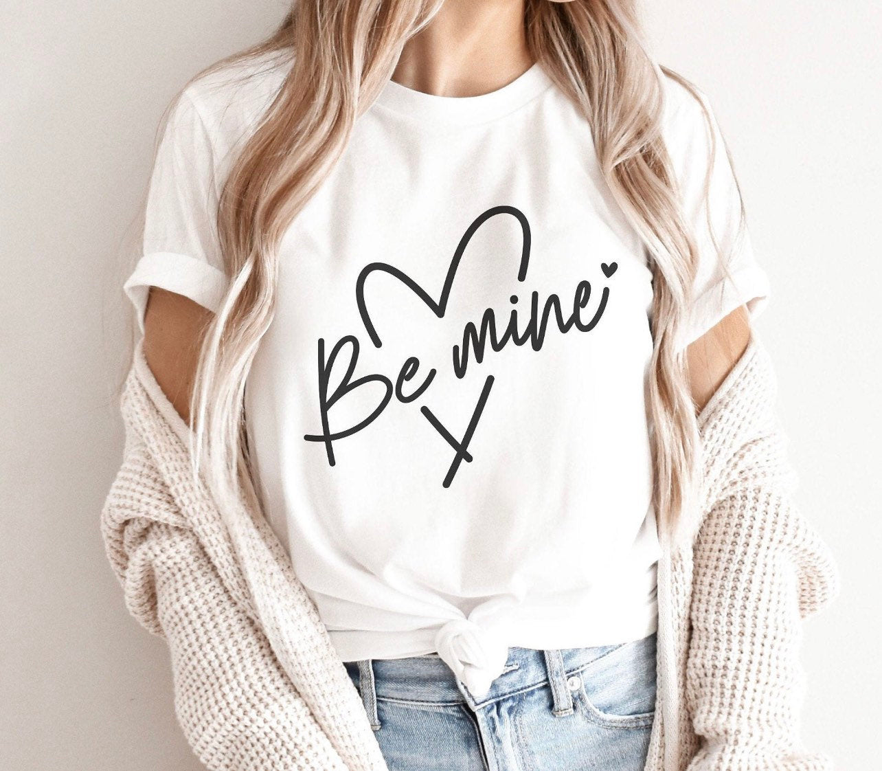 Be Mine Valentines Day White Tee