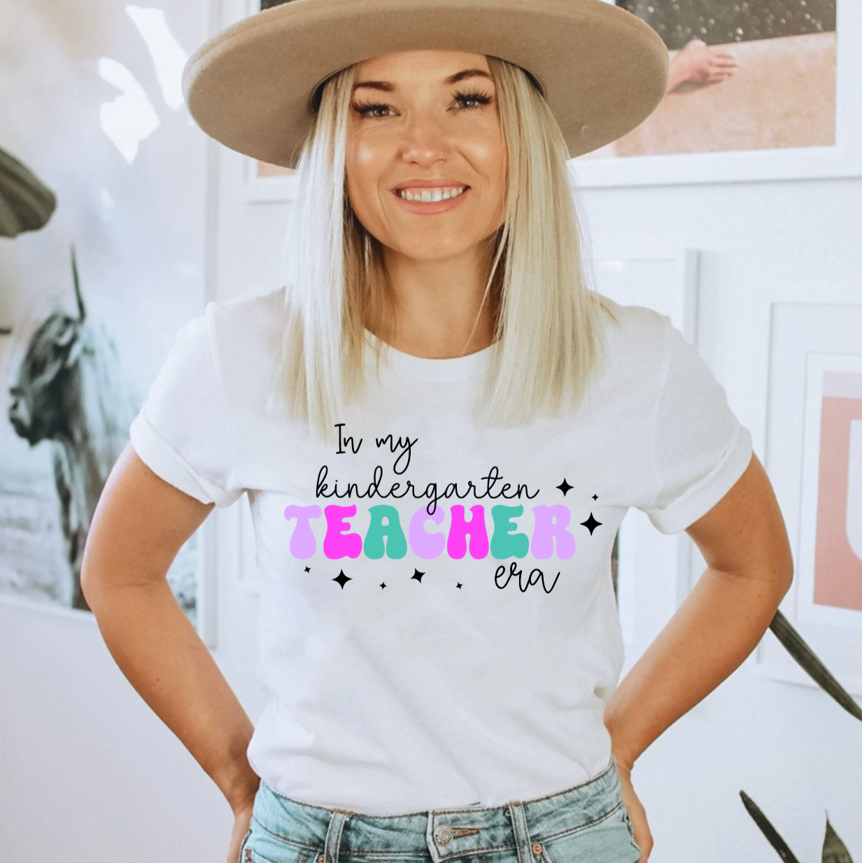 Personalized In My Teaching Era White Tee