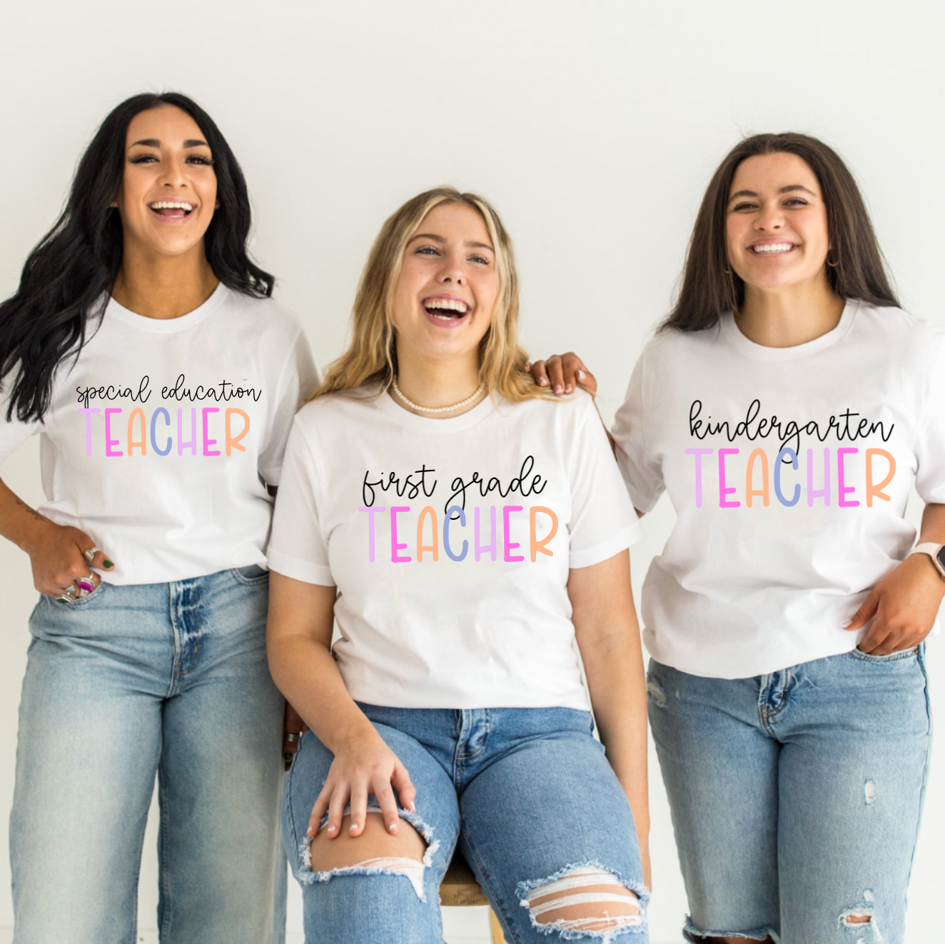 Personalized White Teacher Tee