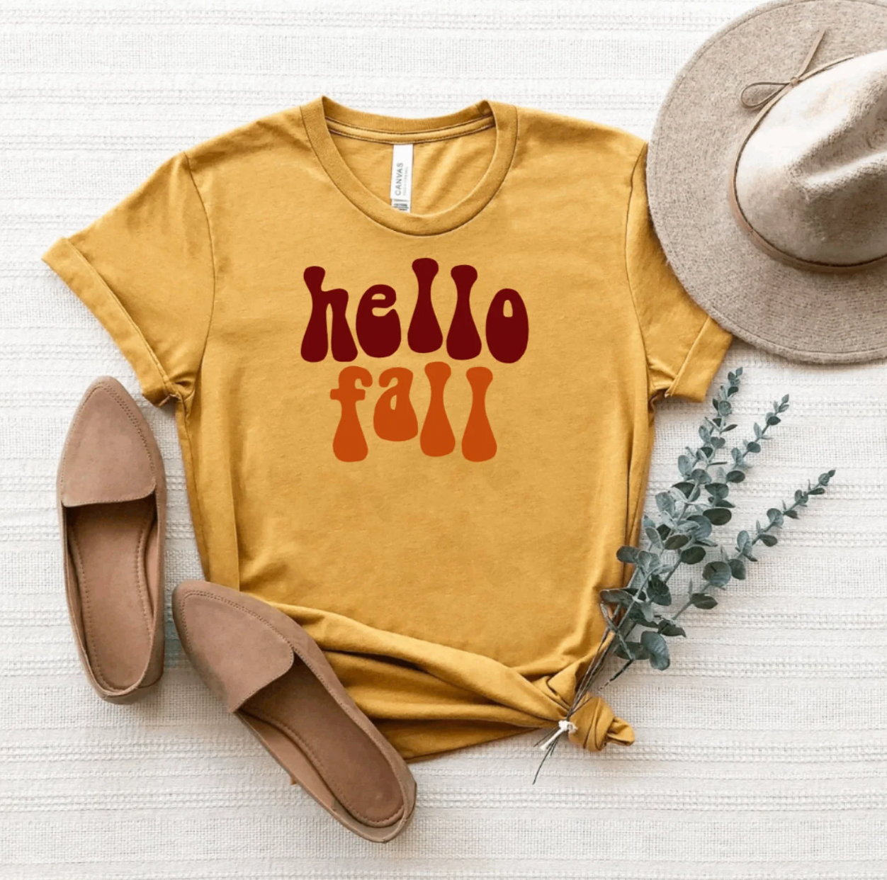 Hello Fall Mustard Fall Shirt