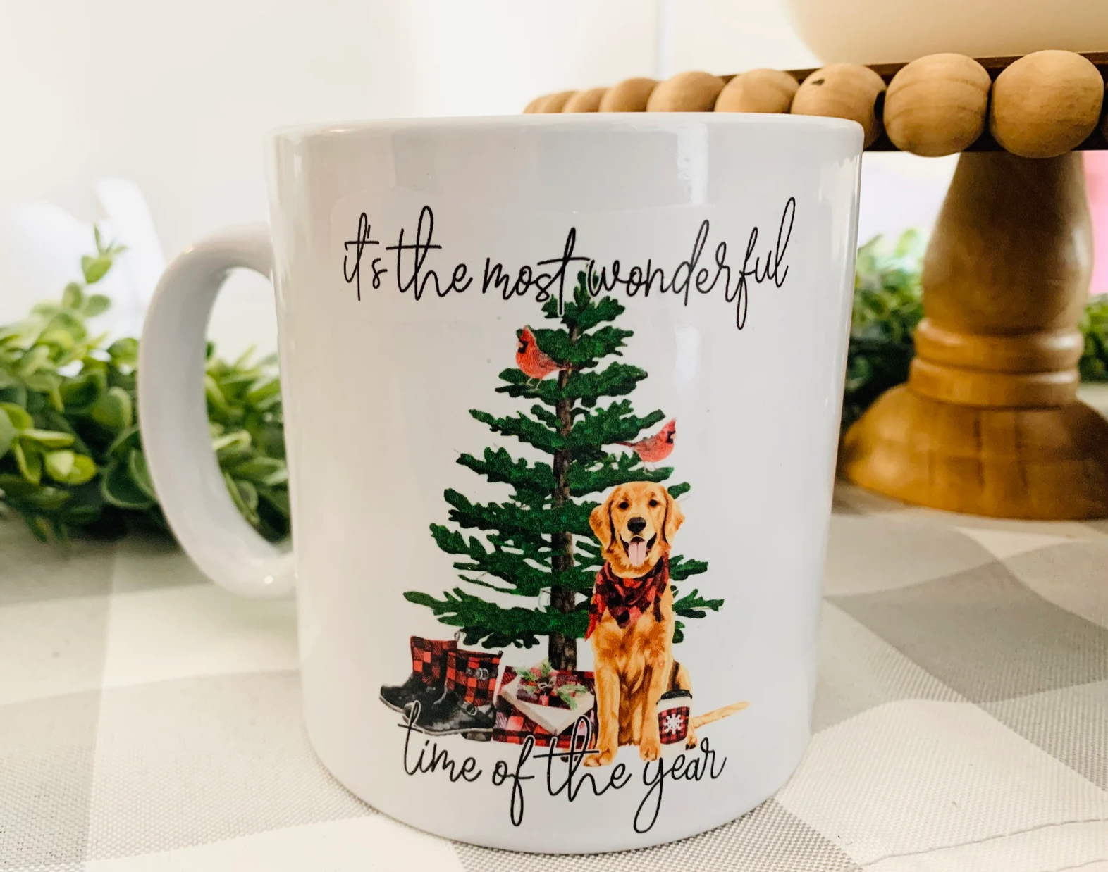 It’s The Most Wonderful Time of The Year Christmas Golden Retriever Ceramic Coffee Mug