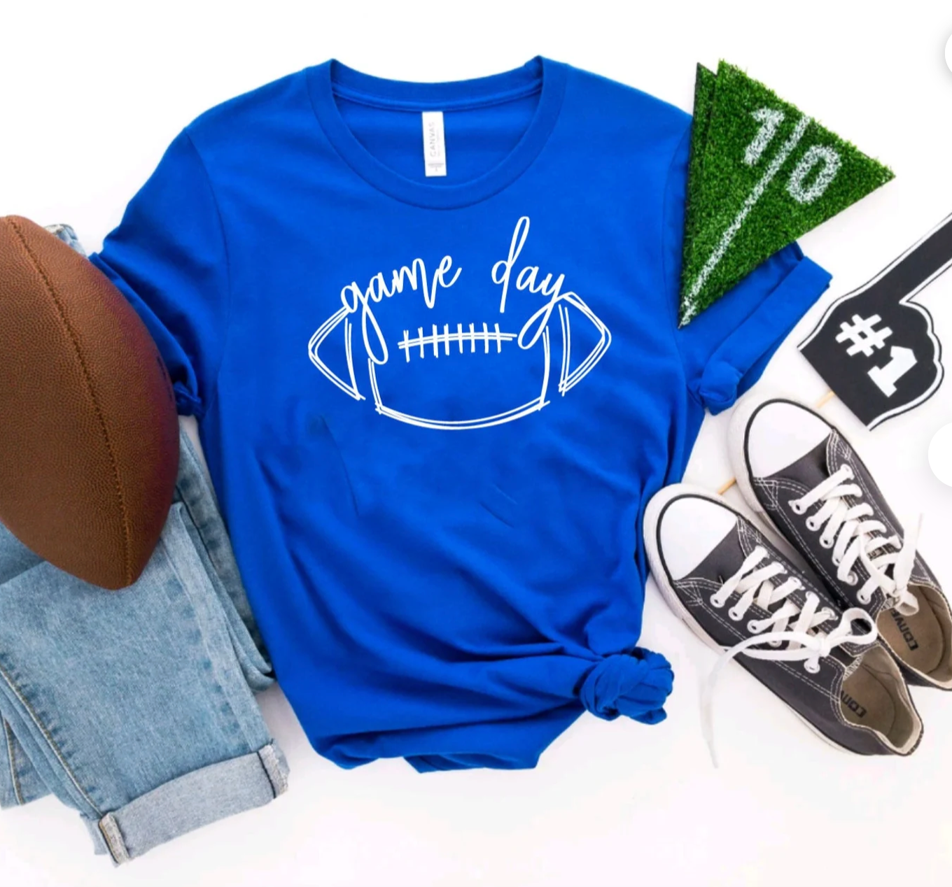 Game Day Royal Blue Football Tee