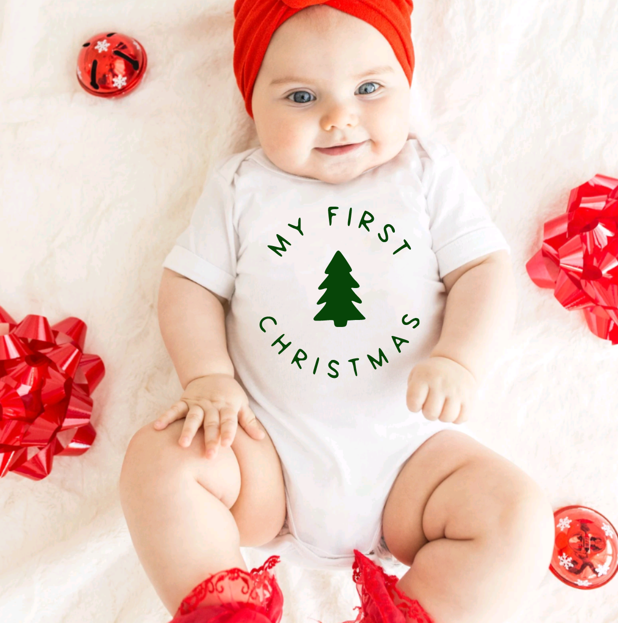 My First Christmas White Christmas Bodysuit for Babies