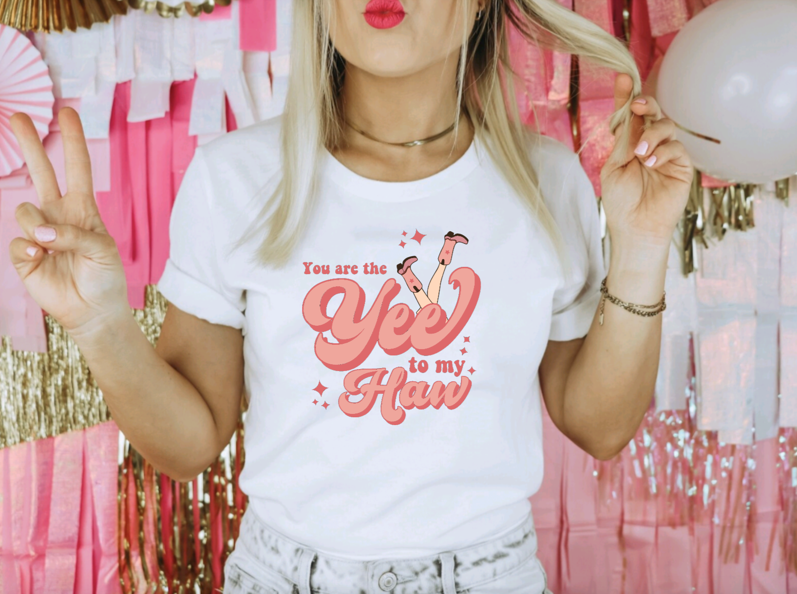You're The Yee to my Haw Cowboy Valentine White Tee