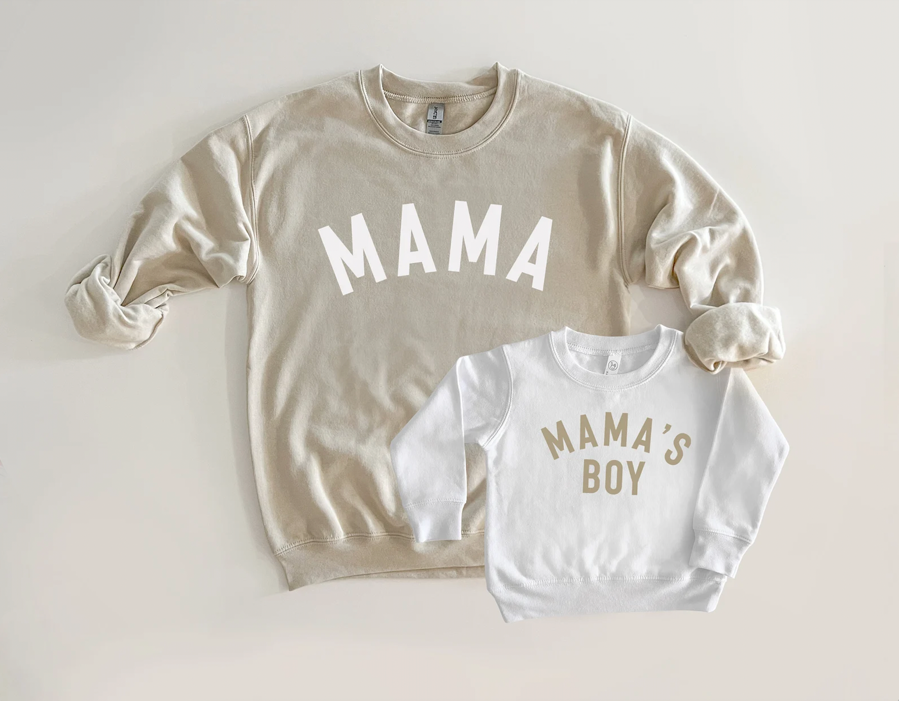 Mama and Mamas Boy Matching Crewneck and Long Sleeve Shirt for Mom and Son