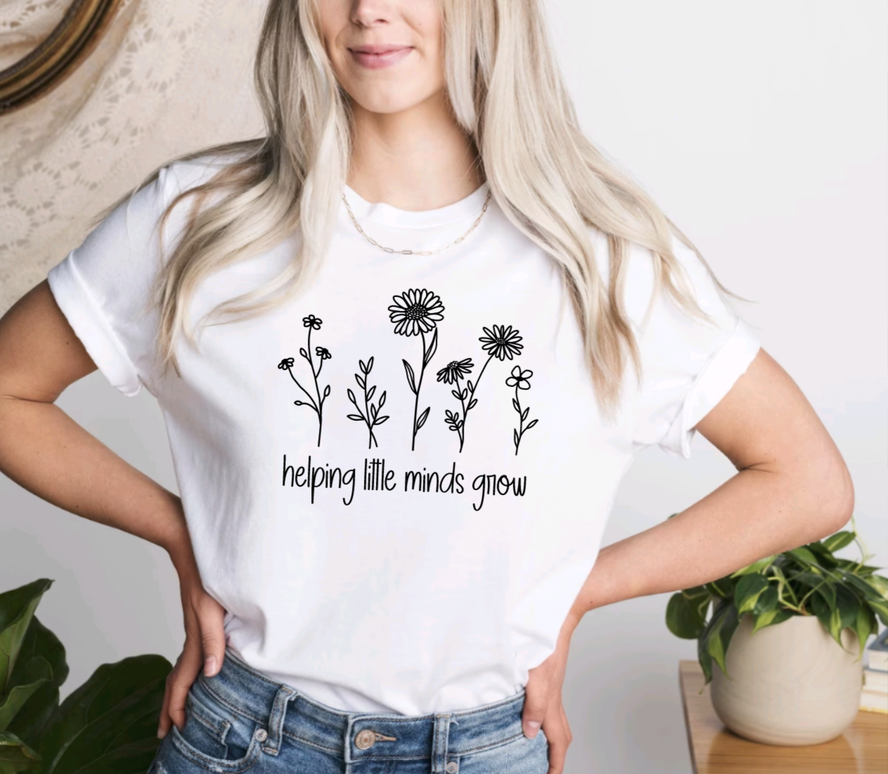 Helping Little Minds Grow White Tee
