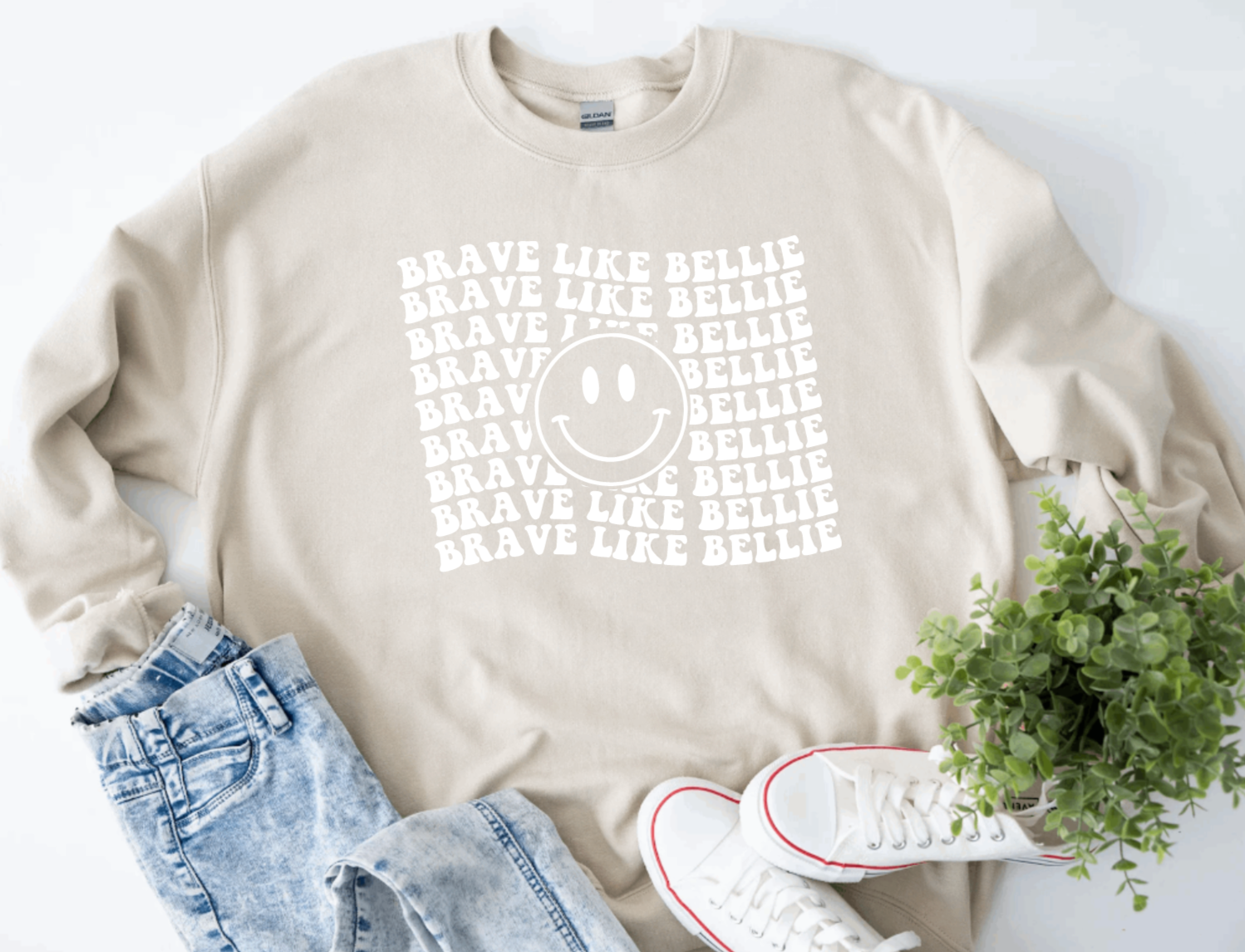 Brave Like Bellie Retro Tan Crewneck