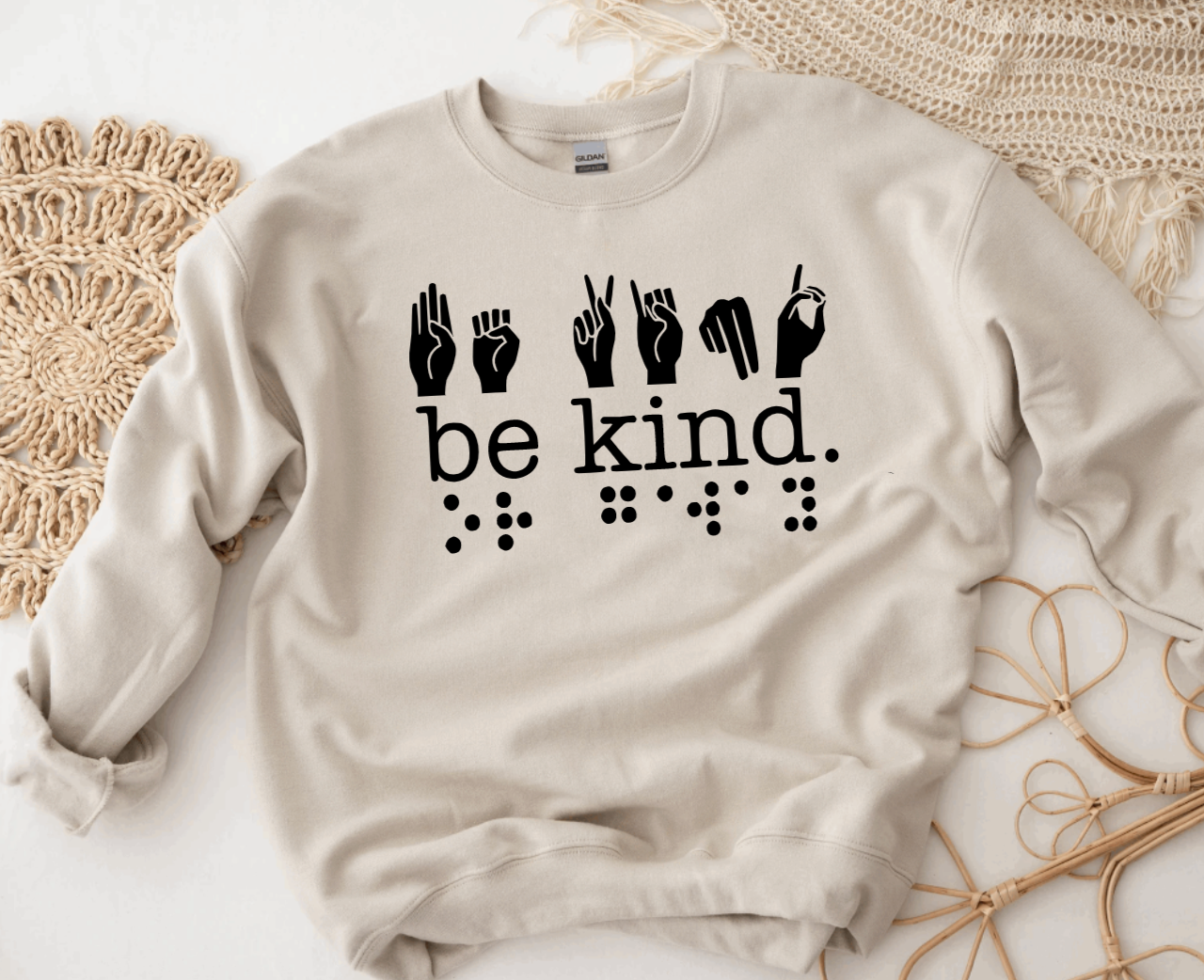 Be Kind Braille Crewneck