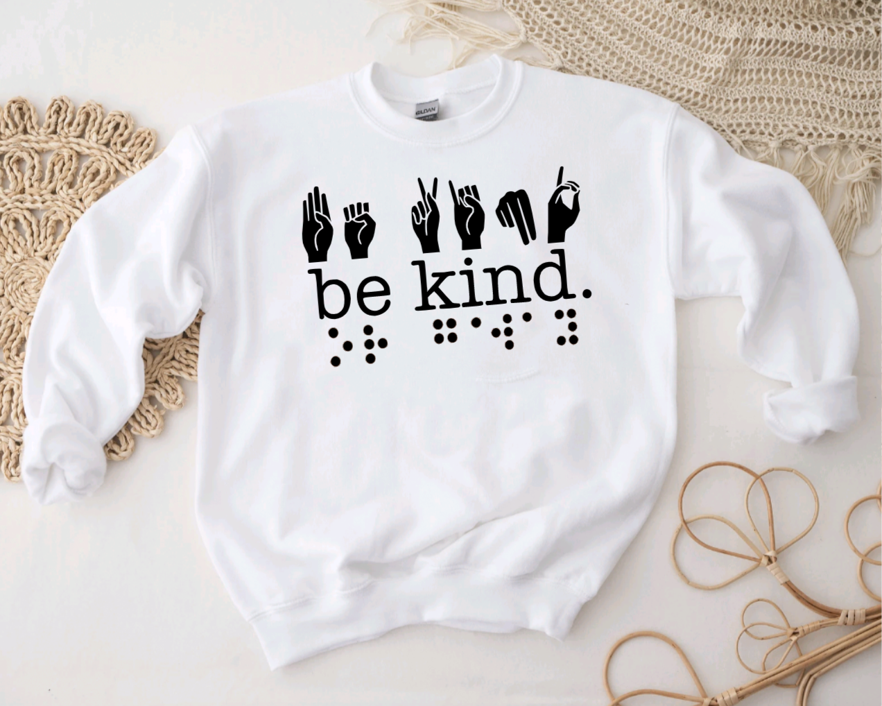 Be Kind Braille Crewneck