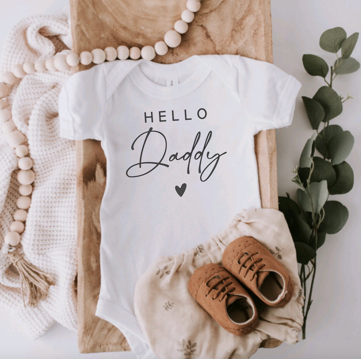 Hello Daddy Baby Announcement Bodysuit for Dads
